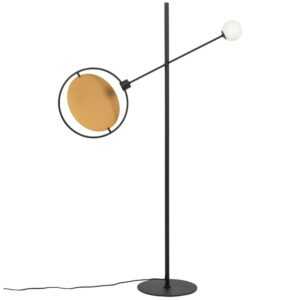 Černo zlatá kovová stojací lampa ZUIVER SIRIUS 141 cm