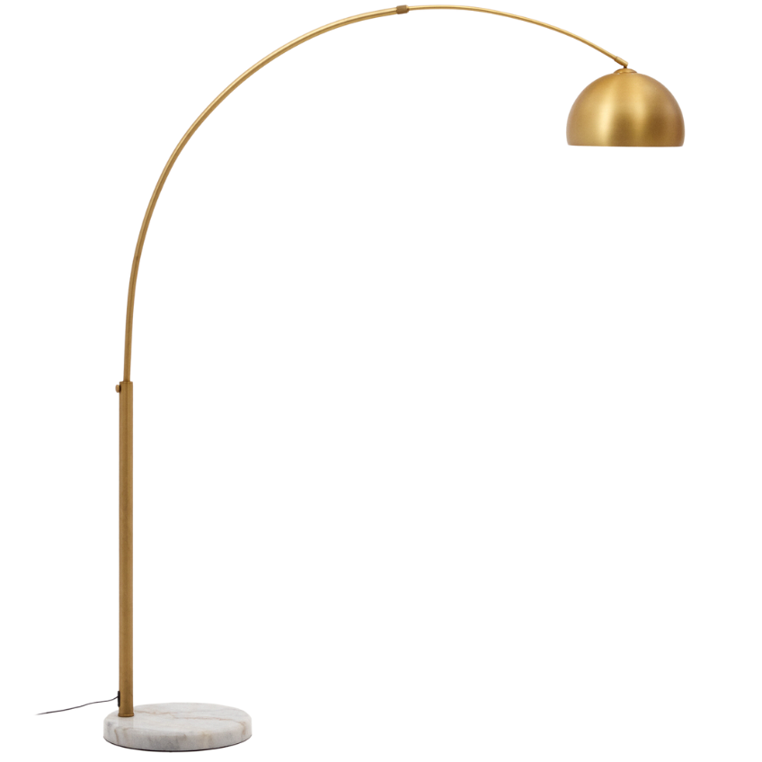 Zlatá kovová stojací lampa Kave Home Madali 160-185 cm